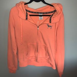 Orange Sherbet Colored VSPink Sequined Sweatshirt